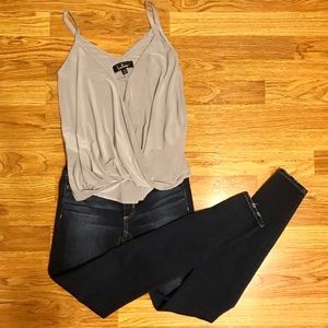 Grey v-cut top